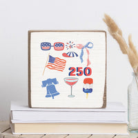 250 American Icon Square Block Sign