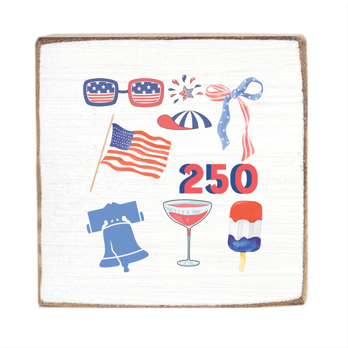 250 American Icon Square Block Sign