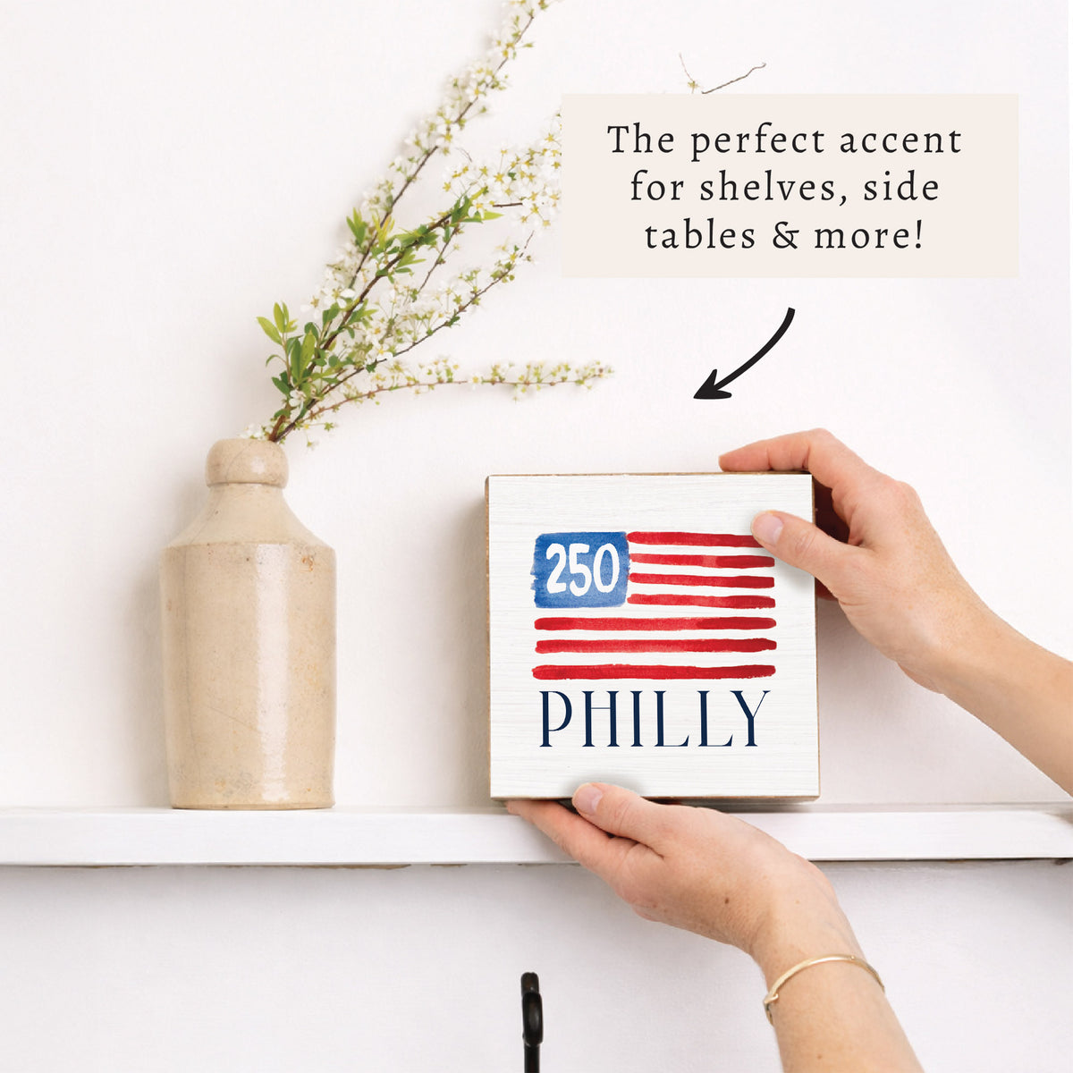 Philly America 250 Flag Block Sign