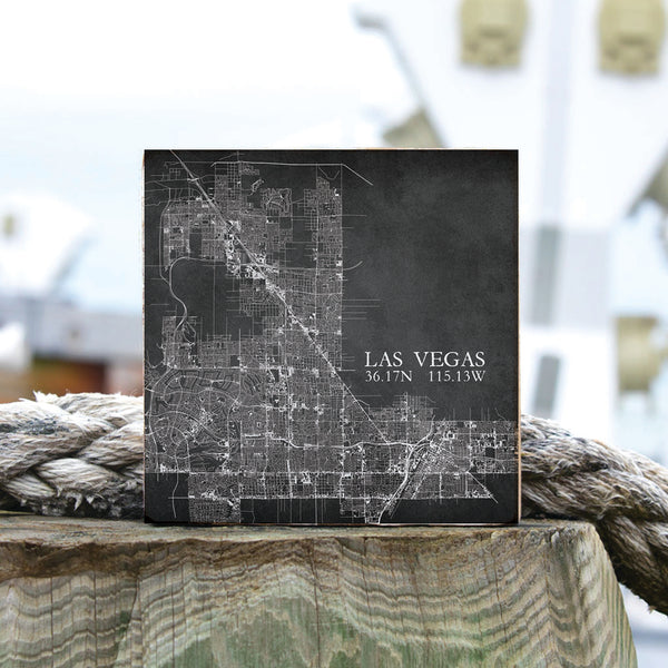 Las Vegas Charcoal City Grid Block Sign
