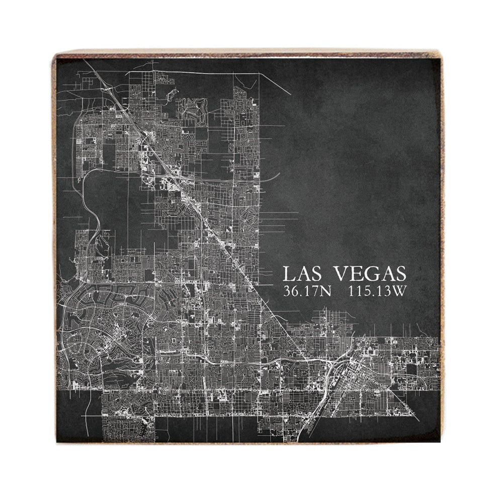 Las Vegas Charcoal City Grid Block Sign