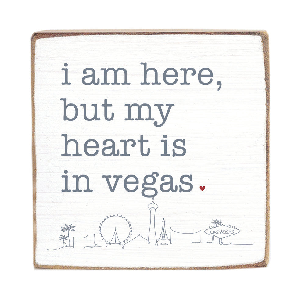 My Heart Is In Vegas Block Sign