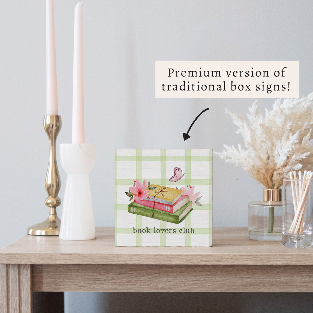 Book Lover Club Block Sign