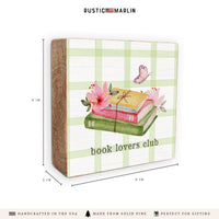 Book Lover Club Block Sign