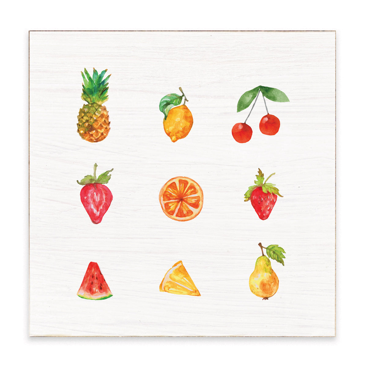 Fruit Icons Block Sign