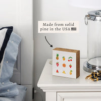 Fruit Icons Block Sign