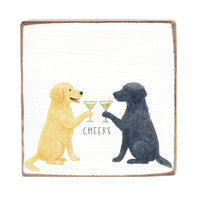 Dog Cheers Square Block Sign