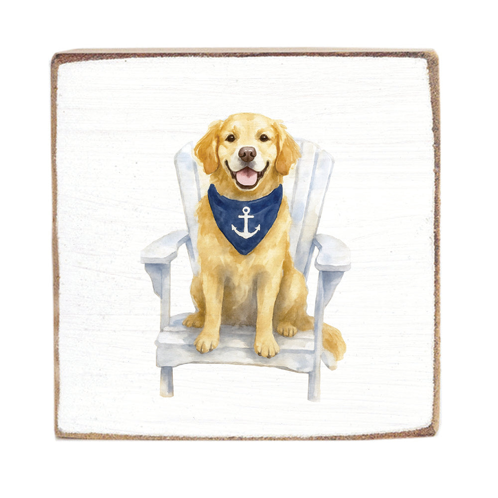 Coastal Dog Square Block Sign