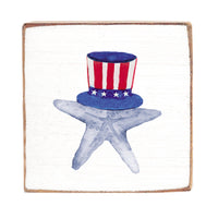 Uncle Sam Starfish Square Block Sign