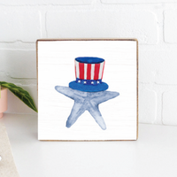 Uncle Sam Starfish Square Block Sign