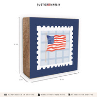 American Flag Stamp Block Sign