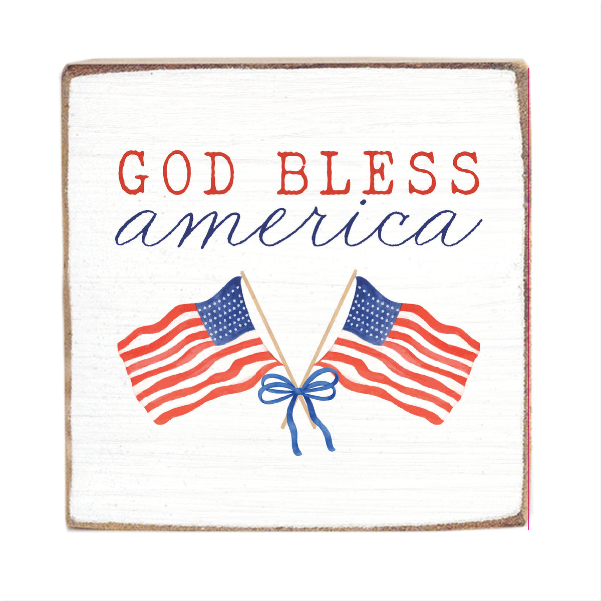 God Bless America Square Block Sign