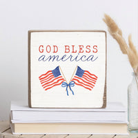 God Bless America Block Sign