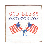 God Bless America Block Sign