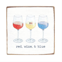 Red Wine And Blue Block Sign