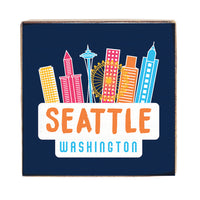Seattle City in Color Block Sign