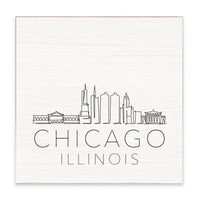 Chicago City Line Art Block Sign