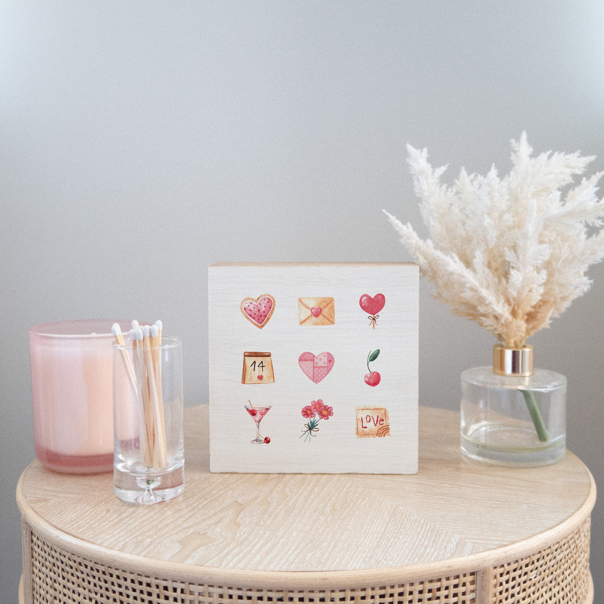 Valentine Icons Block Sign