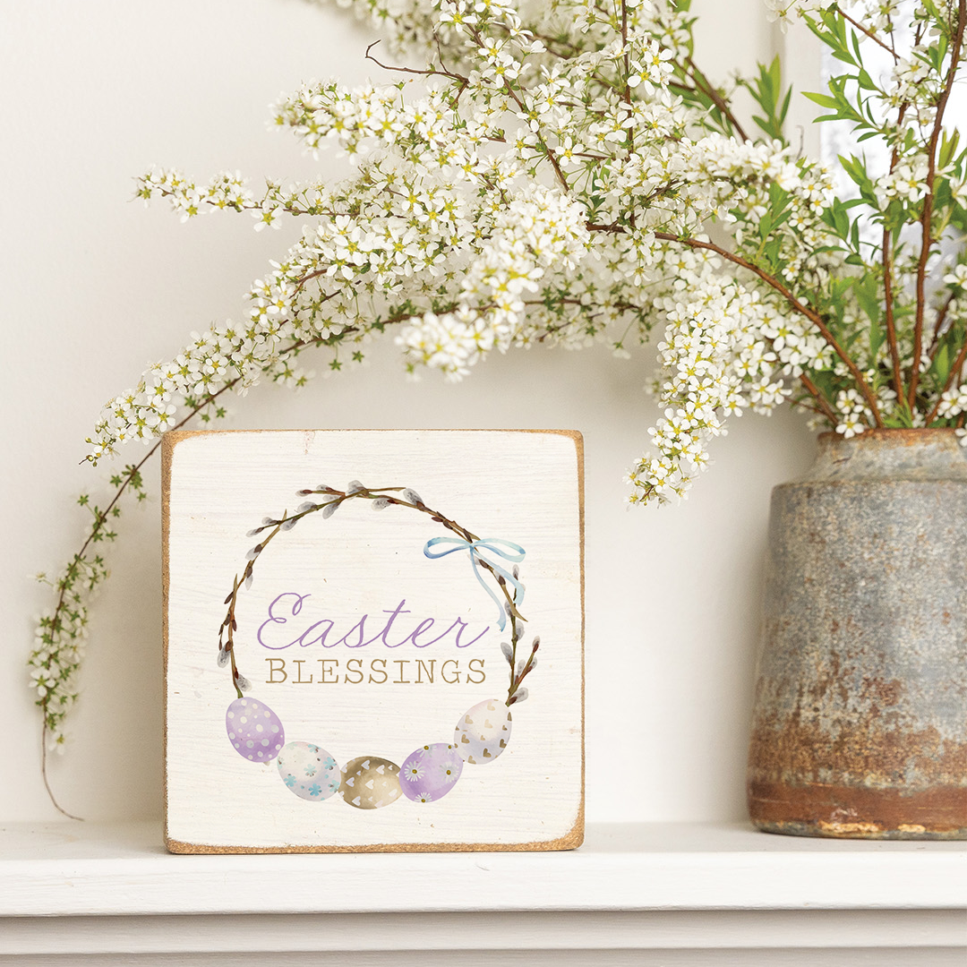 Easter Blessings Block Sign