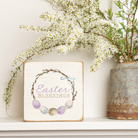 Easter Blessings Block Sign