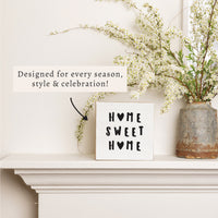 Home Sweet Home Hearts Block Sign