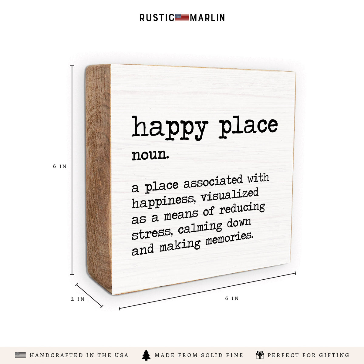 Happy Place Definition Block Sign