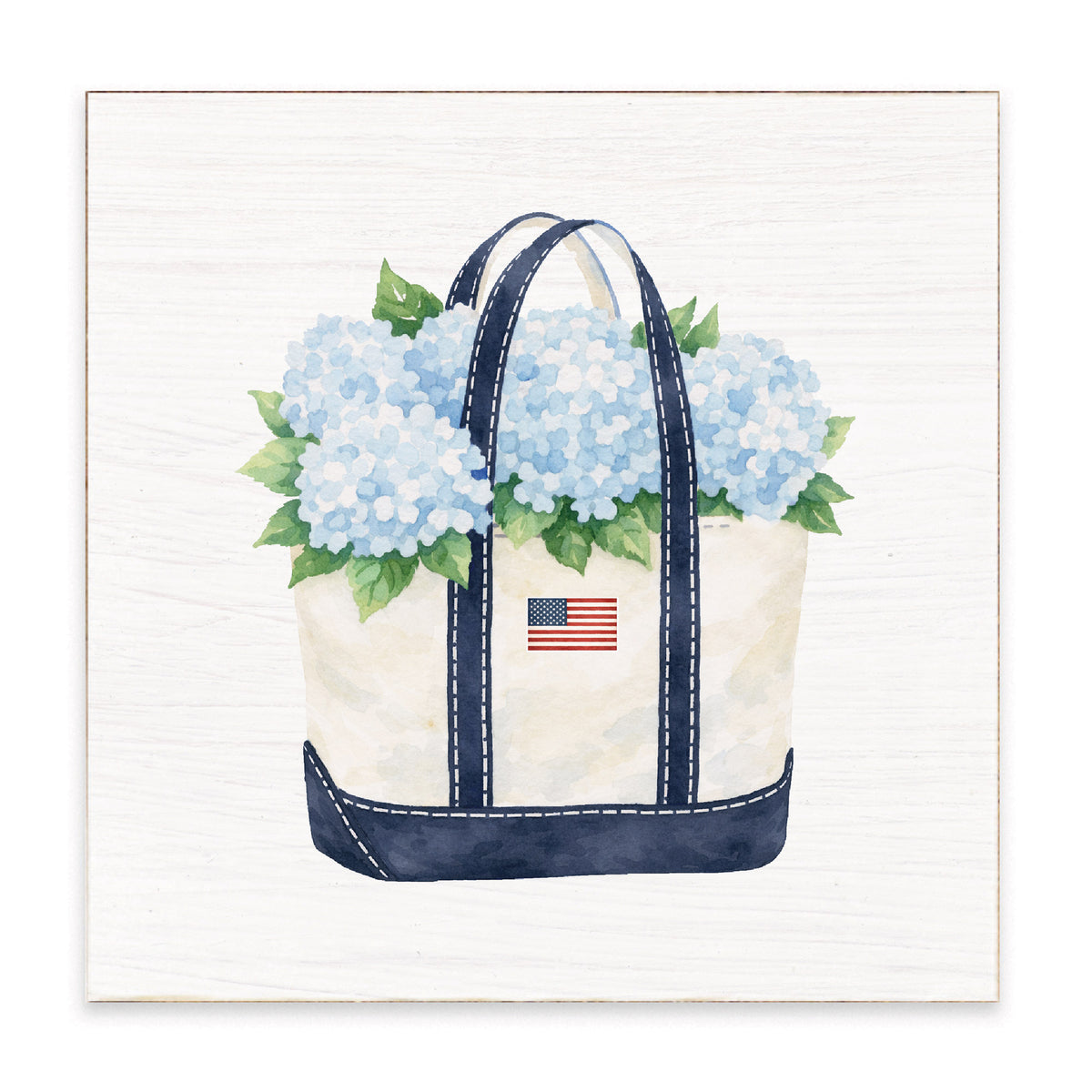 Hydrangea Flag Tote Block Sign