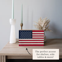 American Flag Block Sign
