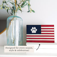 American Flag Paw Block Sign