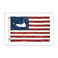 Nantucket American Vintage Flag Block Sign