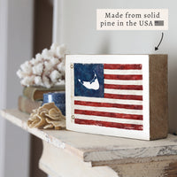 Nantucket American Vintage Flag Block Sign