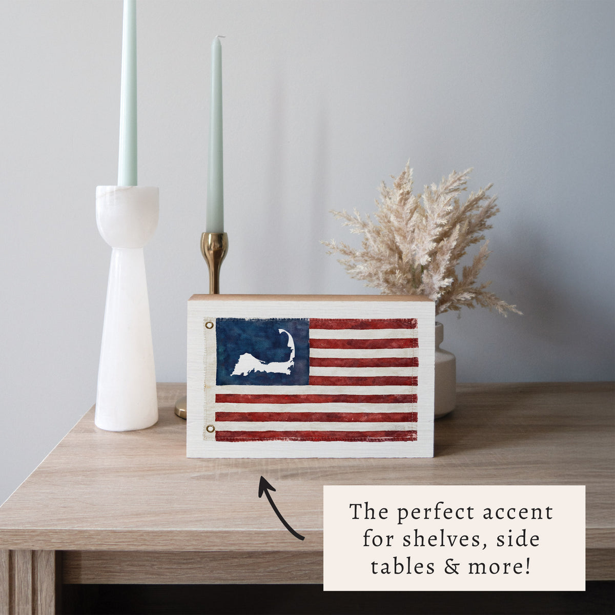 Cape Cod American Vintage Flag Block Sign