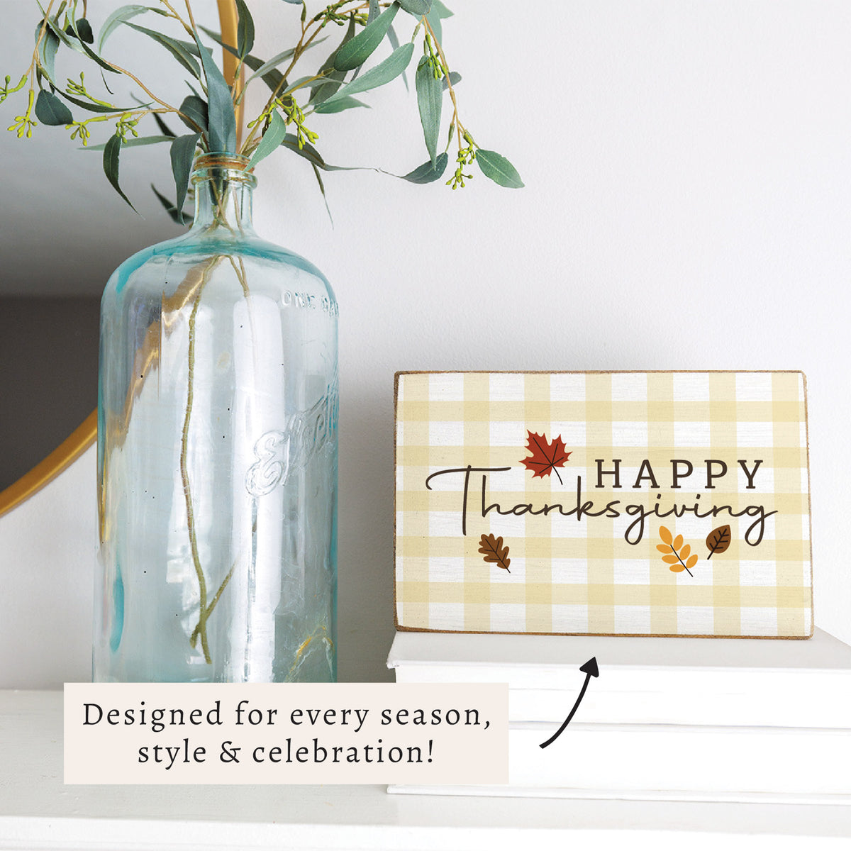 Happy Thanksgiving Block Sign