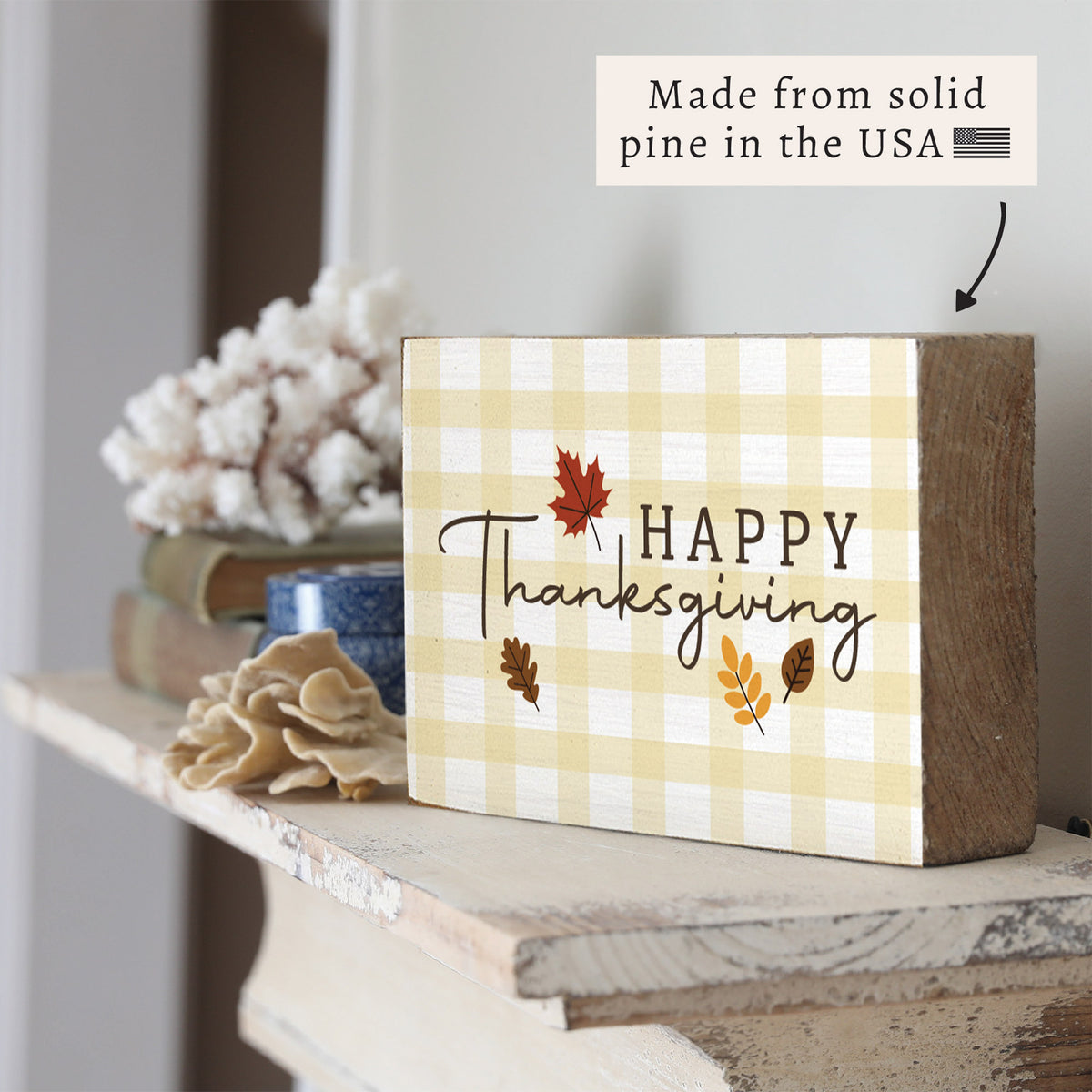 Happy Thanksgiving Block Sign