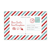 Dear Santa Send Sunshine Postcard Block Sign