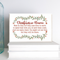 Christmas In Heaven Block Sign