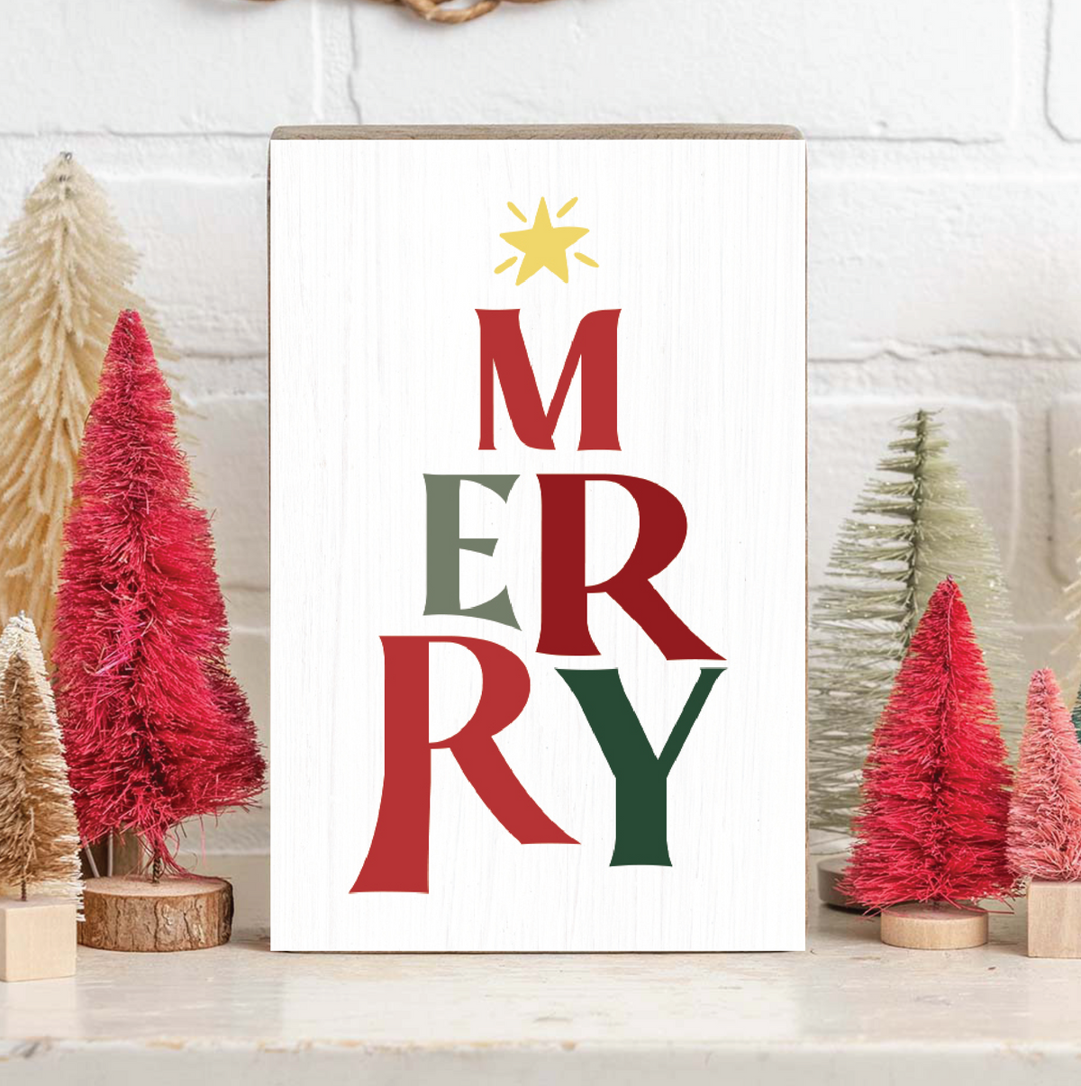 Merry Decorative Wooden Block