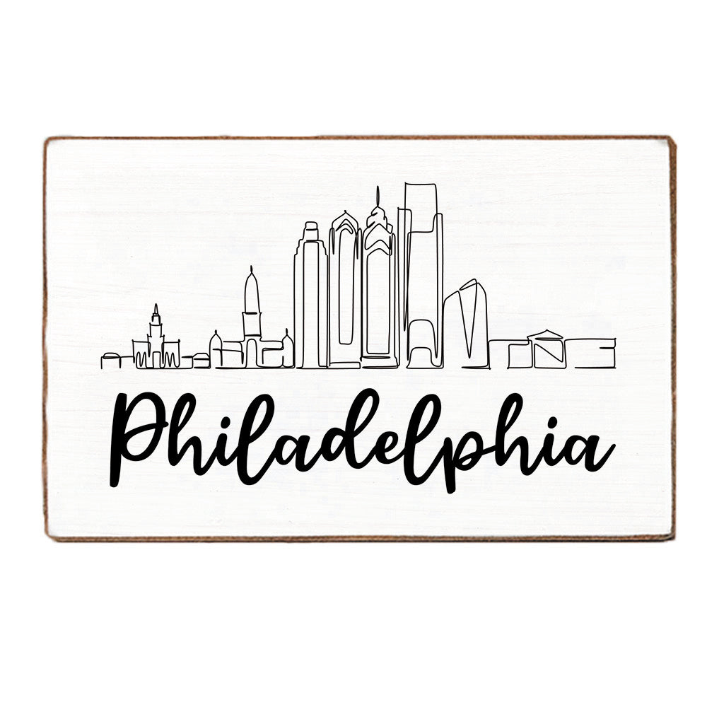 Philadelphia Skyline XL Block Sign