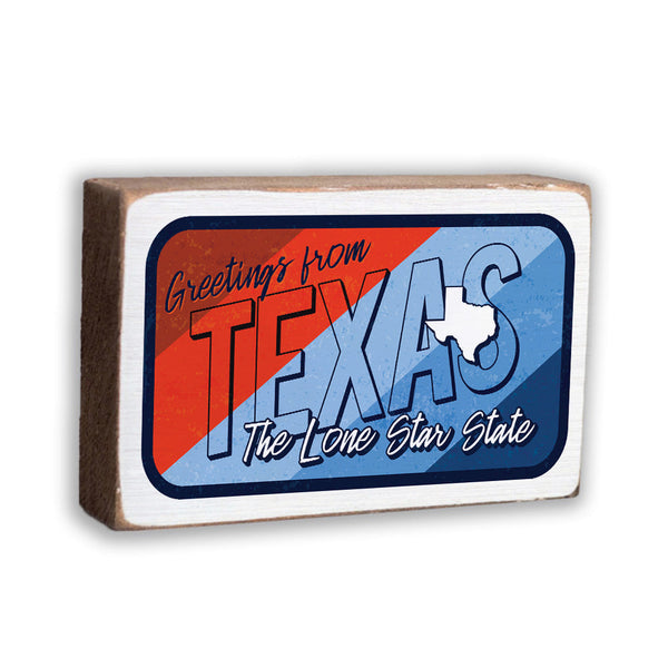 Texas Greetings Block Sign