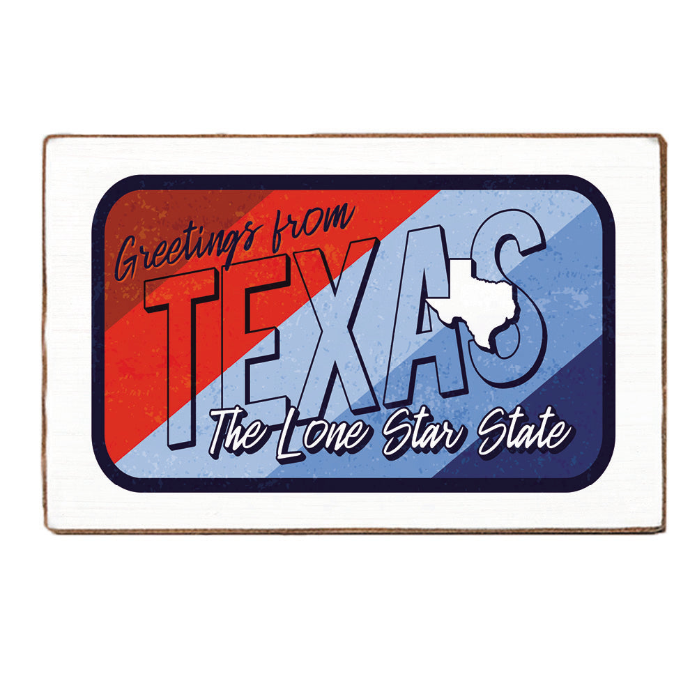 Greetings from Texas the Lone Star State XL Block Sign
