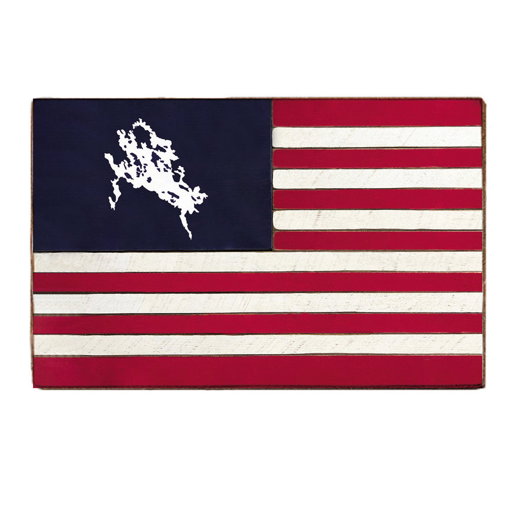 Lake Winnipesaukee Flag XL Block Sign