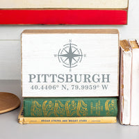 Compass + Coordinates Personalized Block Sign