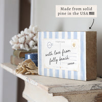 Coastal Postcard Personalized Block Sign