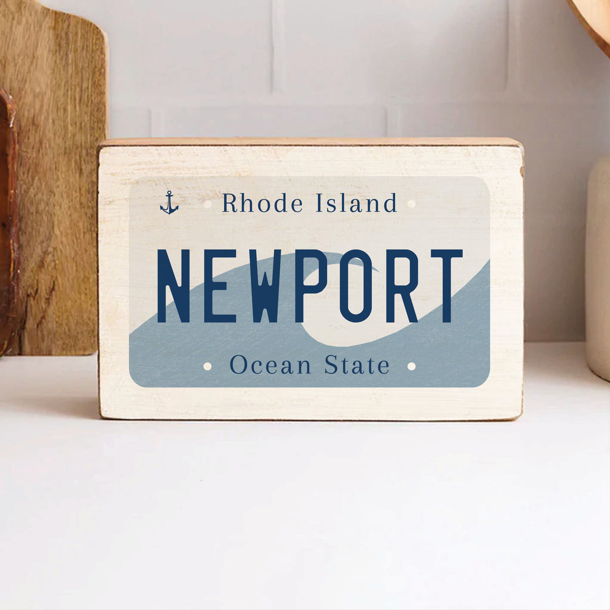 Rhode Island License Plate Block Sign