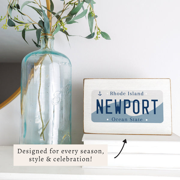 Rhode Island License Plate Block Sign
