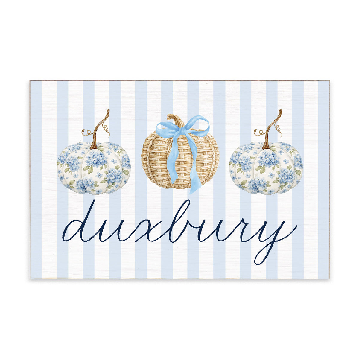 Coastal Pumpkins Personalized Block Sign