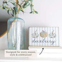 Coastal Pumpkins Personalized Block Sign