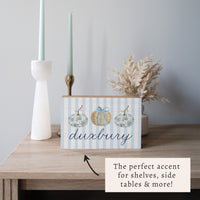 Coastal Pumpkins Personalized Block Sign