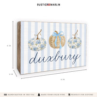 Coastal Pumpkins Personalized Block Sign