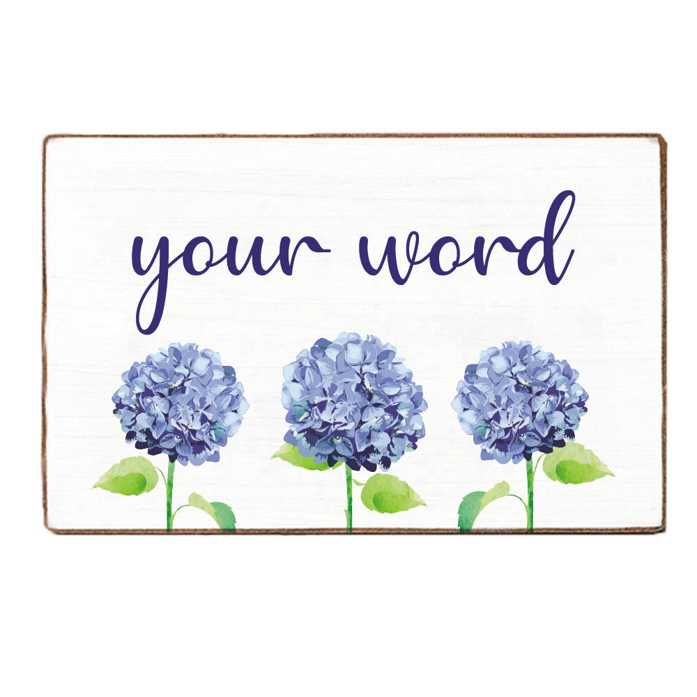 Hydrangea Personalized Block Sign